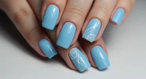 Sky Blue With White Swirls