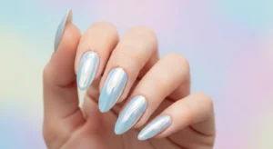 White Chrome Nails for a Subtle Glow