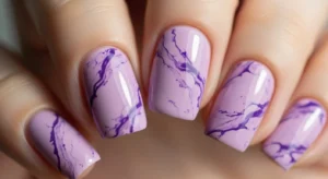 Purple Marble Nails