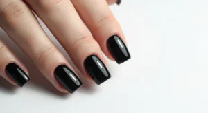 Black Glossy Gel Nails