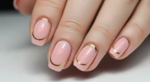 Pink with Gold Cuticle Detail