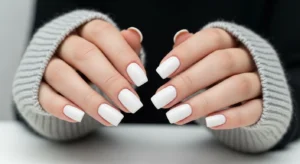 Short White Square Nails