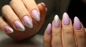Glitter Fade Purple Nails