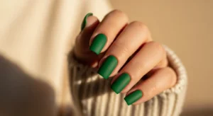 Matte Forest Green Nails