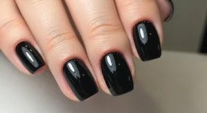 Minimalist All-Black Gel Manicure