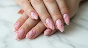 Pink Marble Nails