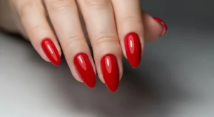 Glossy Red Gel Nails