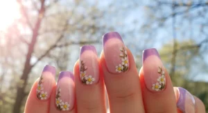 Ombre Wildflower Nails