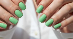 Pastel Green Minimal Nails