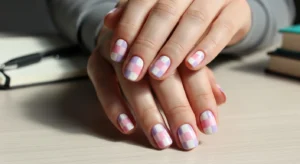 Pastel Checkered Nails