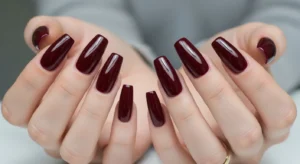 . Burgundy Elegant Nails
