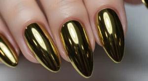 Gold Chrome Nails