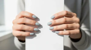 Soft Gray Nails