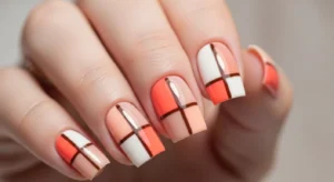 . Peach Coral and Nude Color Block
