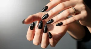 Black Marble Nails