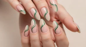 Nude Base with Emerald Swirls