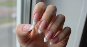 Micro French Tip Almond Nails
