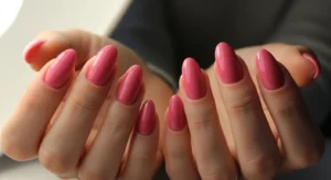 Glossy Classic Pink Nails