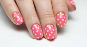 Pink with Yellow Polka Dots