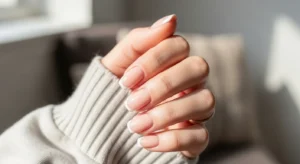 Nude Nails with White French Tips
