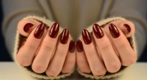 Burgundy Red Nails