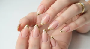 Gold Outline Nails