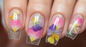 Clear Embedded Acrylic Nails