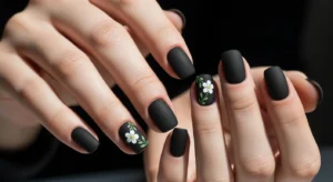 Black with Subtle Floral Detail
