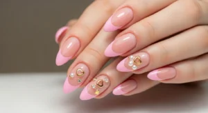 30 Pink French Tip Nails with Charms That Feel Cute and Trendy