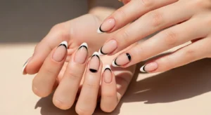 Black and Nude Half-Moon Design