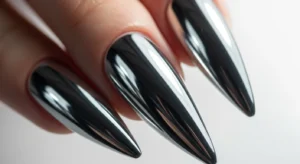Chrome Stiletto Nails