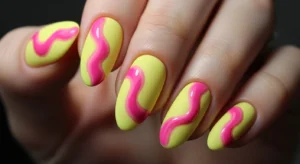 Matte Yellow with Glossy Pink Art