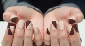 Diagonal Color Block Nails