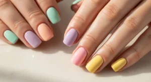 Mismatched Pastel Nails