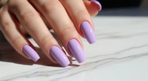 Pastel Purple Coffin Nails
