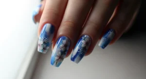 Abstract Blue and White Floral Mix