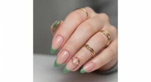 Green French Tip Nails