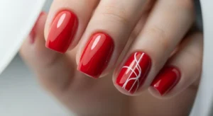 Red with Minimal White Lines