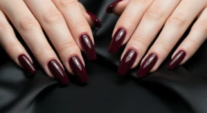 “Deep Burgundy Coffin Nails” 