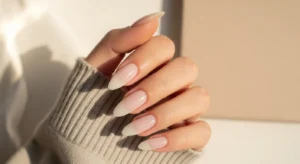 Milky White “Clean Girl” Nails