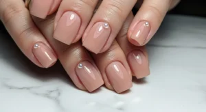 Pearl Accent Gel Nails