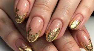 Nude Gel with Gold Foil Detail