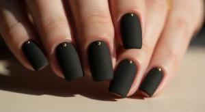 Matte Black Short Nails