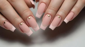 Matte Trendy Pink Nails with Charm