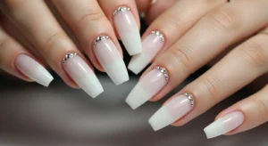 Milky White with Rhinestones