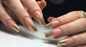 Glitter Gold French Fade