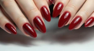 Ruby Red Gel Nails