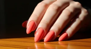 Peachy Coral Nails