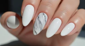 Marble Accent Gel Nails