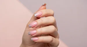 French Tips with Glitter